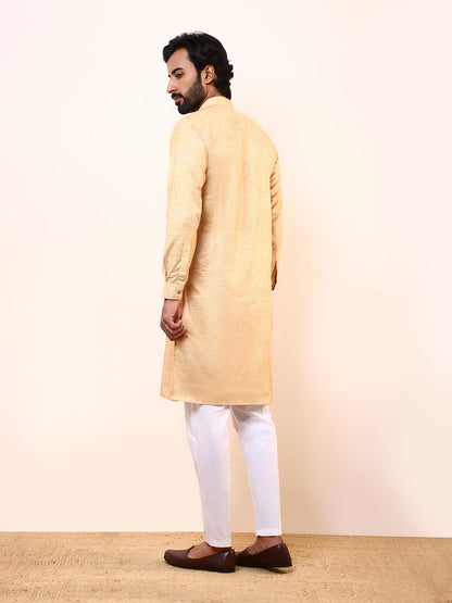 Elegant Beige Solid Men’s Kurta