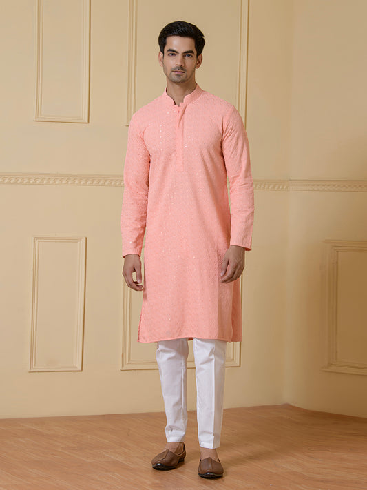 Radiant Petals Chikankari Men's Kurta