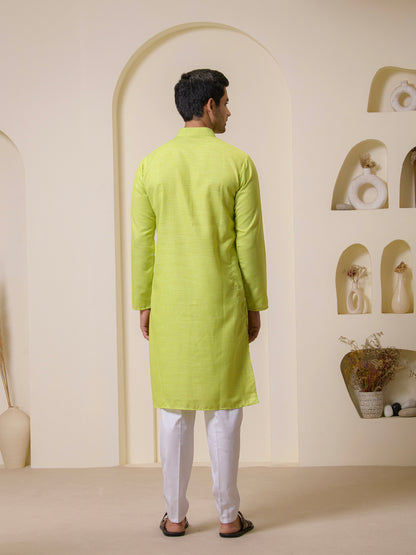 Mint Green Solid Men's Kurta