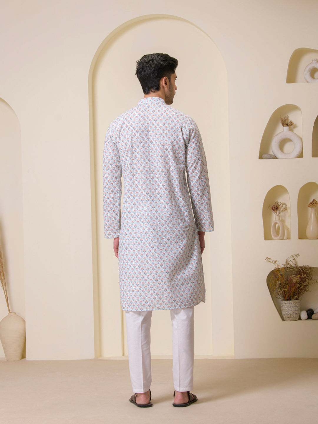 Pastel Green Printed Motifs Men’s Kurta