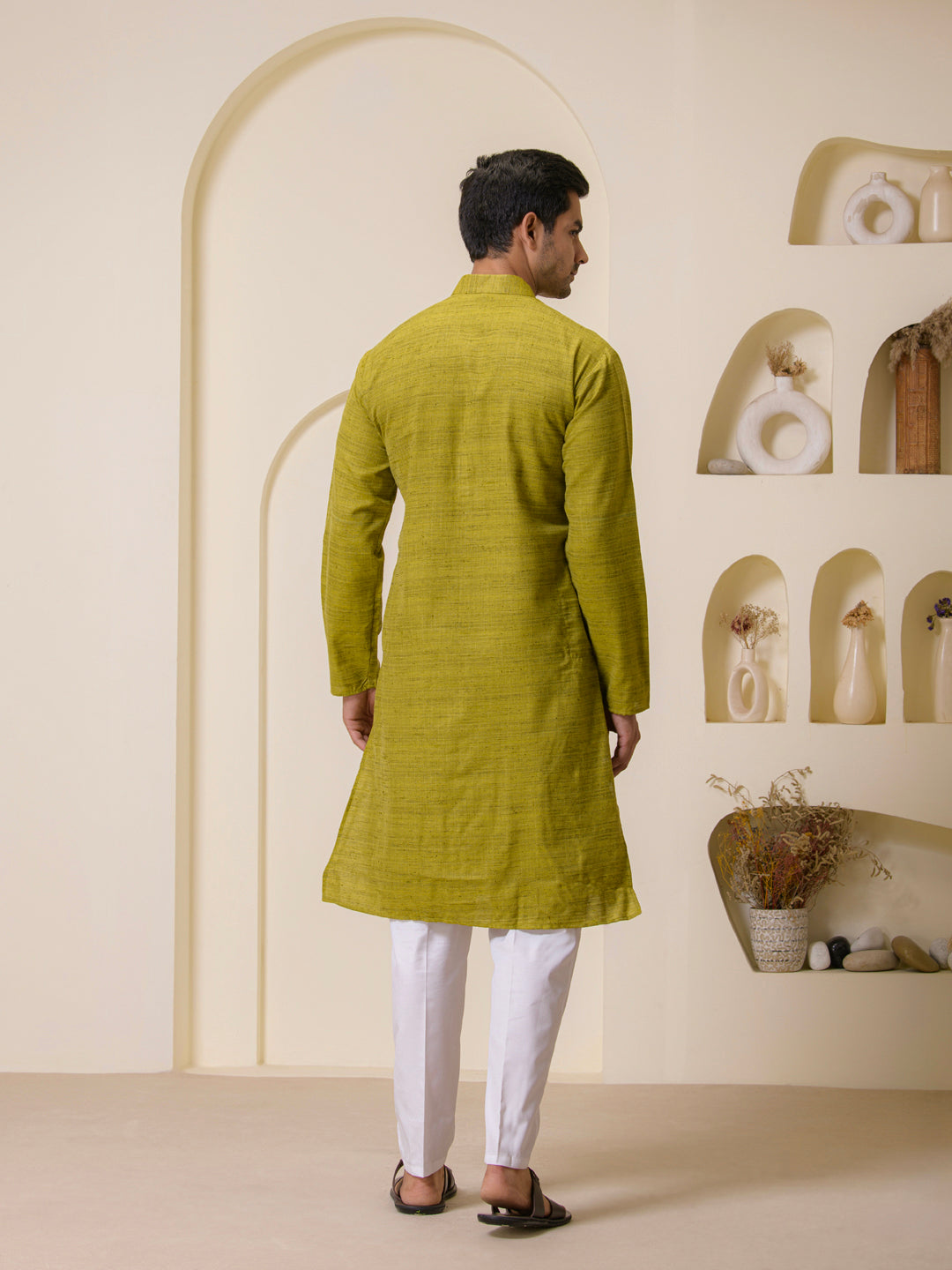 Olive Green Khadi Men’s Kurta