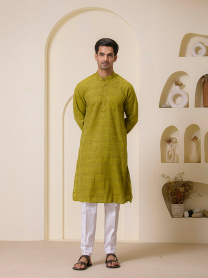 Olive Green Khadi Men’s Kurta