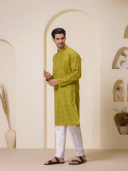 Olive Green Khadi Men’s Kurta