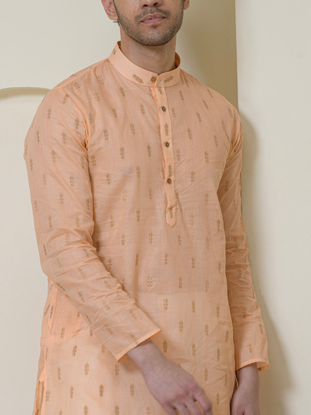 Peach Blossom Cotton Men's Kurta