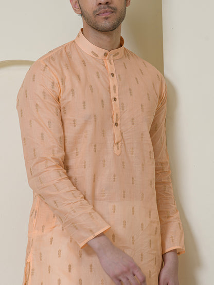 Peach Blossom Cotton Men's Kurta