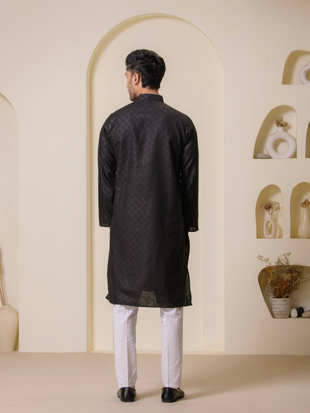 Midnight Black Men's Kurta