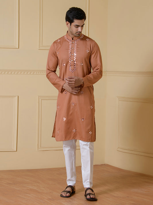 Rustic Radiance Mirrored Men's Kurta