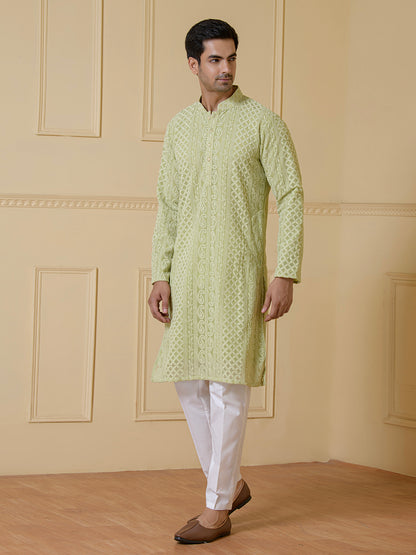 Minty Green Heritage Men's Kurta