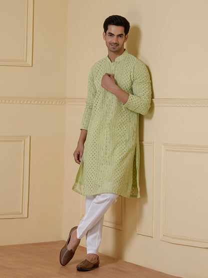 Minty Green Heritage Men's Kurta